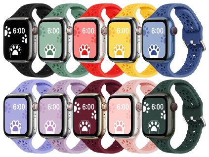 Řemínek s pacičkami a přezkovým zapínáním pro Apple Watch 42/44/45/46/49mm (Barevná varianta Černý)