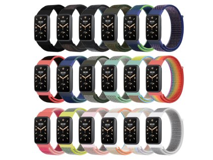 Sportnylon řemínek pro Mi Band 7 PRO (Barva Bílo-Šedá)