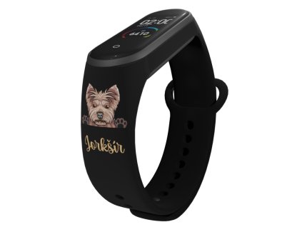 Náhradní náramek Mi band 3/4/5/6/7 Jorkšírský teriér (Barevná varianta Bílá, Pro Přístroj Xiaomi Mi Band 7)