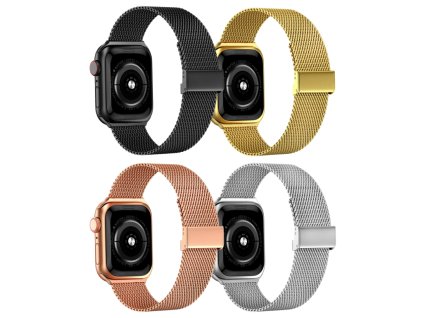 Milánský tah s přezkou pro Apple Watch 42/44/45/46/49mm (Barevná varianta Stříbrná)