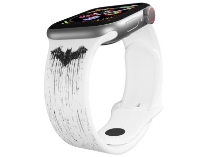 Apple watch řemínek Batman - Černo-bílý znak bílý