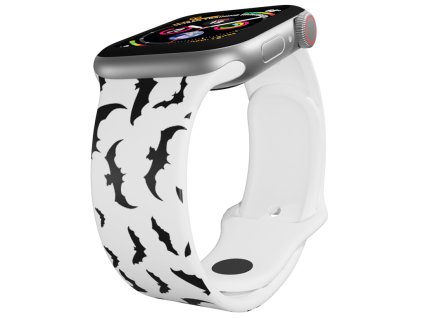 Apple watch řemínek Netopýři (Rozměr 42/44/45/46/49mm, barva pásku bílá)