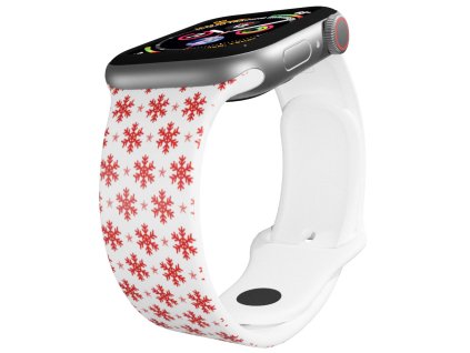 Apple watch řemínek Vločky 2 bílý