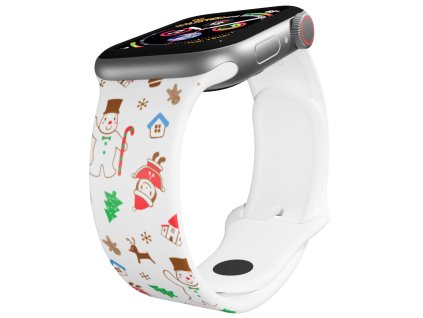 Apple watch řemínek Vánoce bílý