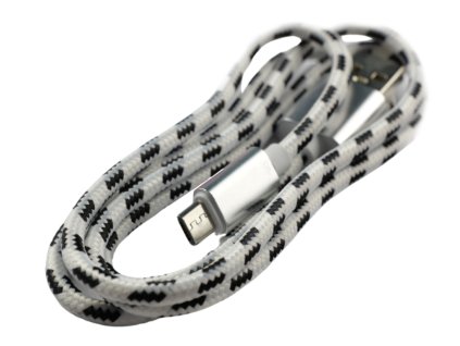 Pletený kabel USB na MICRO-USB 1m (Barva Růžovo-černý)