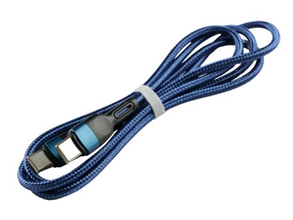 Pletený kabel 1m USB-C na USB-C (Barva modrý)