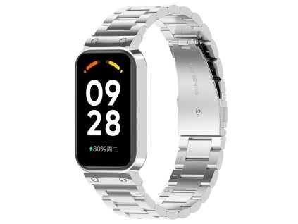Kovový řemínek pro Mi band 8 Active / Redmi Band 2 (Barevná varianta Stříbrná)
