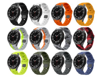 Vroubkovaný řemínek se vzorkem pro Samsung Galaxy Watch 4/5/6 (Barva Bílá)