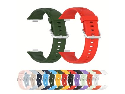 Jednobarevný řemínek s přezkou pro Huawei Fit 3 (Barva náramku Černá)