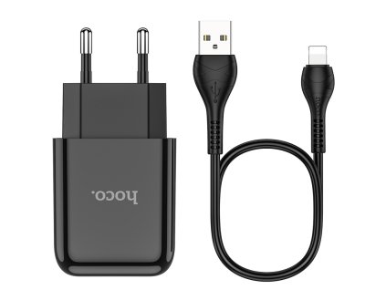 8892 sada nabijecky a kabelu lightning 1m cernahoco n2 vigour single port charger set lightning 1m eu black 3