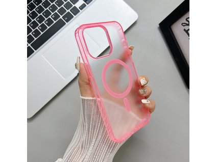 65067 magsafe pruhledne ruzovy kryt pro iphone 14 pro