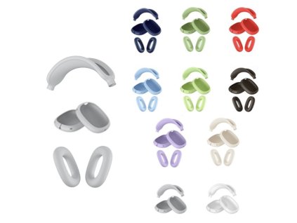 Silikonový set 3v1 pro Airpods Max (Barva Mléčně průhledná)