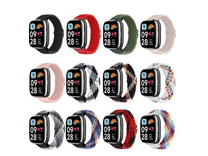 Pletený náramek pro Xiaomi Redmi Watch 3 Lite / Watch 3 Active (Barevná varianta Odstíny černé)