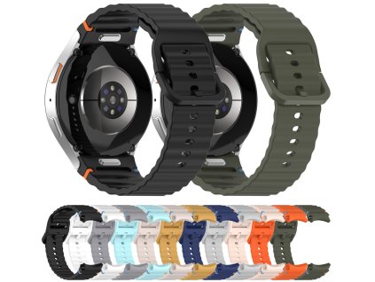 Vroubkovaný řemínek pro Samsung Galaxy Watch 7 (Barva náramku Pískově růžová)