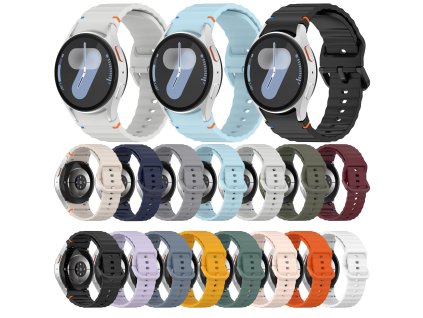 Vroubkovaný řemínek s barevnou přezkou pro Samsung Galaxy Watch 7 (Barva náramku Slonová kost)
