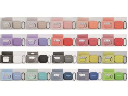 Jednobarevný obal s karabinou pro AirPods 3 (Barva Yellow)