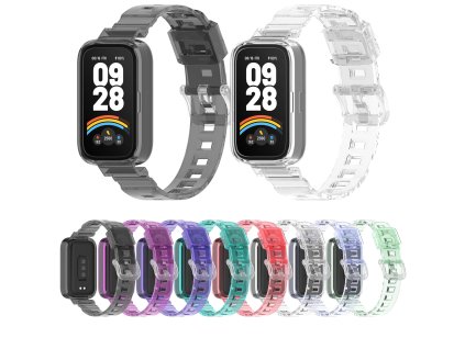 Průhledný silikonový náramek měnící barvu pro Mi Band 9 Active / Redmi Band 3 (Barevná varianta Černý)