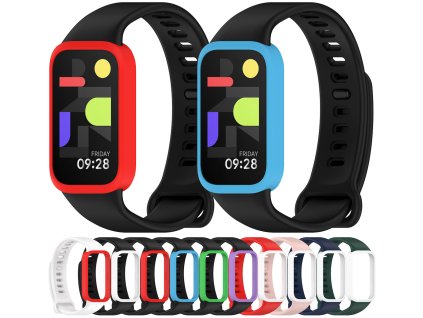 Dvojbarevný silikonový náramek pro Mi Band 9 Active / Redmi Band 3 (Barevná varianta TmavěModro-Bílá)