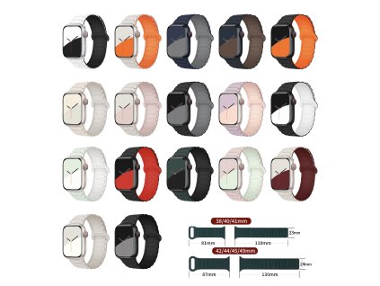 Dvojbarevný magnetický řemínek pro Apple Watch 42/44/45/46/49mm (Barva černý)