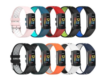 Perforovaný řemínek pro Fitbit Charge 5 (Barevná varianta Tyrkysovo-modrý)