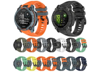 Silikonový řemínek pro Garmin Instinct 3 45mm (Barva náramku Černá)