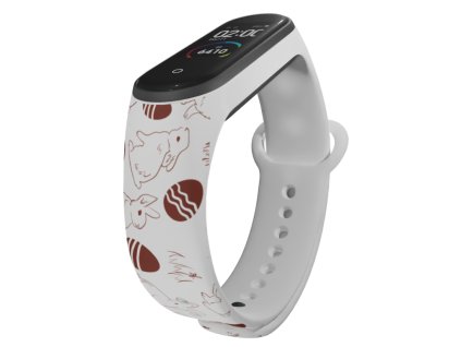 Náhradní náramek Mi band 3/4/5/6/7 Velikonoce 2 (Barevná varianta Bílá, Pro Přístroj Xiaomi Mi Band 7)