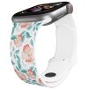 Apple watch řemínek Červené květiny (Barva Bílá, Rozměr 42/44/45/46/49mm)