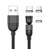 Magnetický nabíjecí kabel 3v1 (USB-C + Lightning + Micro USB) (Barevná varianta Fialová)