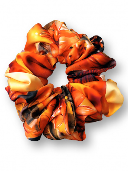 Gumička Scrunchie Večerní slunečnice (3a)