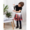 Dětská kolová sukně do nápletu červenočerná vlčí máky (9)