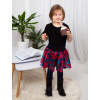Dětská kolová saténová hedvábná sukně do nápletu modročervená (1)