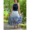 Dámská letní sukně šifónová se saténovou podšívkou Autorský vzor V pugétu lučních květů 11