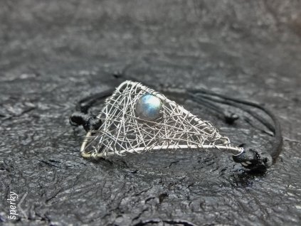 71b Náramek z chirurgické oceli s kouřovým labradoritem +AAA Oko šelmy