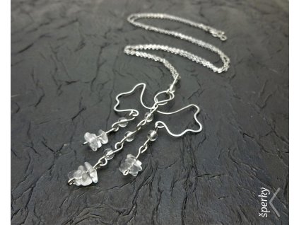 1 ocelový náhrdelník s kříšťály, Anděl