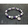 31b minerální náramek s přívěskem ametyst, jaspis cherry a jadeit, ODHODLÁNÍ