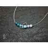 52c Ocelový náhrdelník s acháty do modra