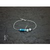 51c Ocelový náramek s acháty do modra