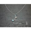59c ocelový náhrdelník s tyrkysem hudebně nadaná micka