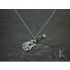 57c ocelový náhrdelník s hematitem kytara