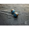 69c ocelové náušnice s jaspisem Cloisonne Blue Zeměkoule