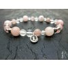 5 minerální náramek s přívěskem, jaspis cherry, křišťál čirý a matný NADĚJE