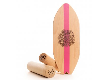 Balanční deska Violet z bukové překližky a designem květiny