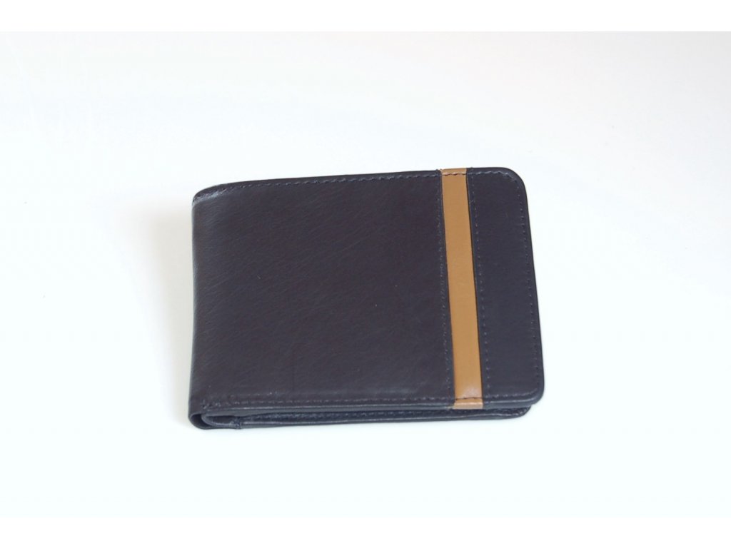 Pánská kožená malá černá peněženka 7409412