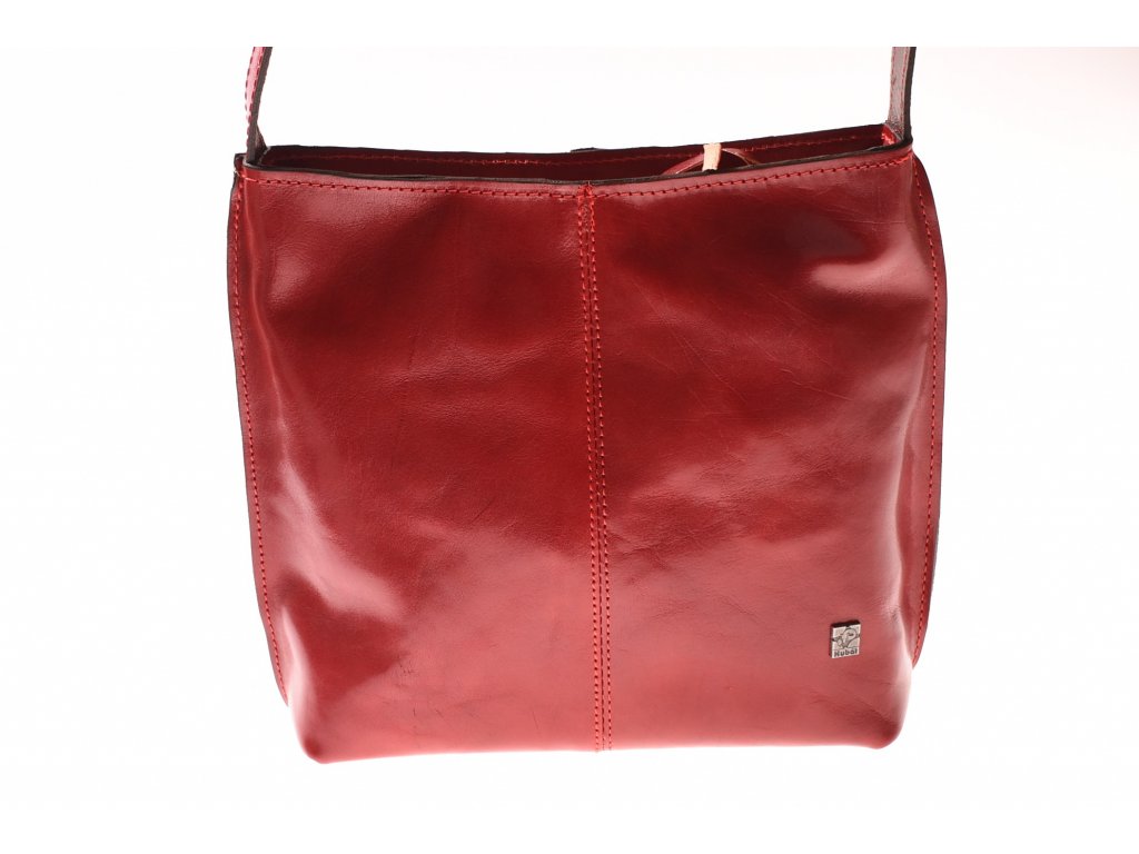 Dámská červená kožená kabelka přes rameno Fiala 51862B
