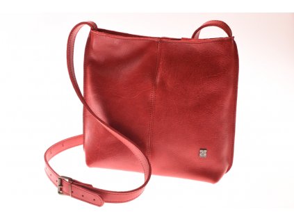 Dámská červená kožená kabelka přes rameno Fiala 51862