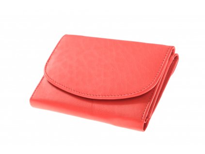 Dámská kožená červená peněženka kulatá klopa 750062 (4)