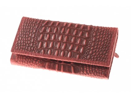 dámská luxusní červená kožená peněženka Kubát 733662 kroko