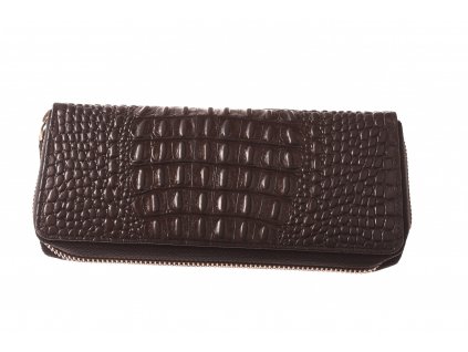 Dámská kožená černá peněženka designovaná penál 739012Kroko