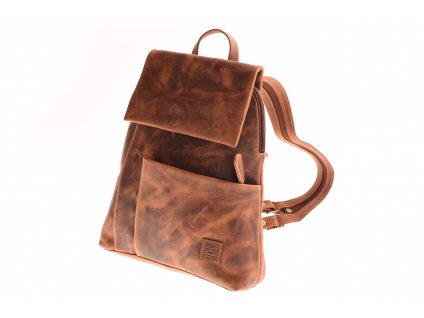 Dámský kožený elegantní batoh hnědý 250332