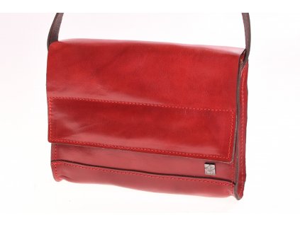 Dámská kožená kabelka červená 51662B